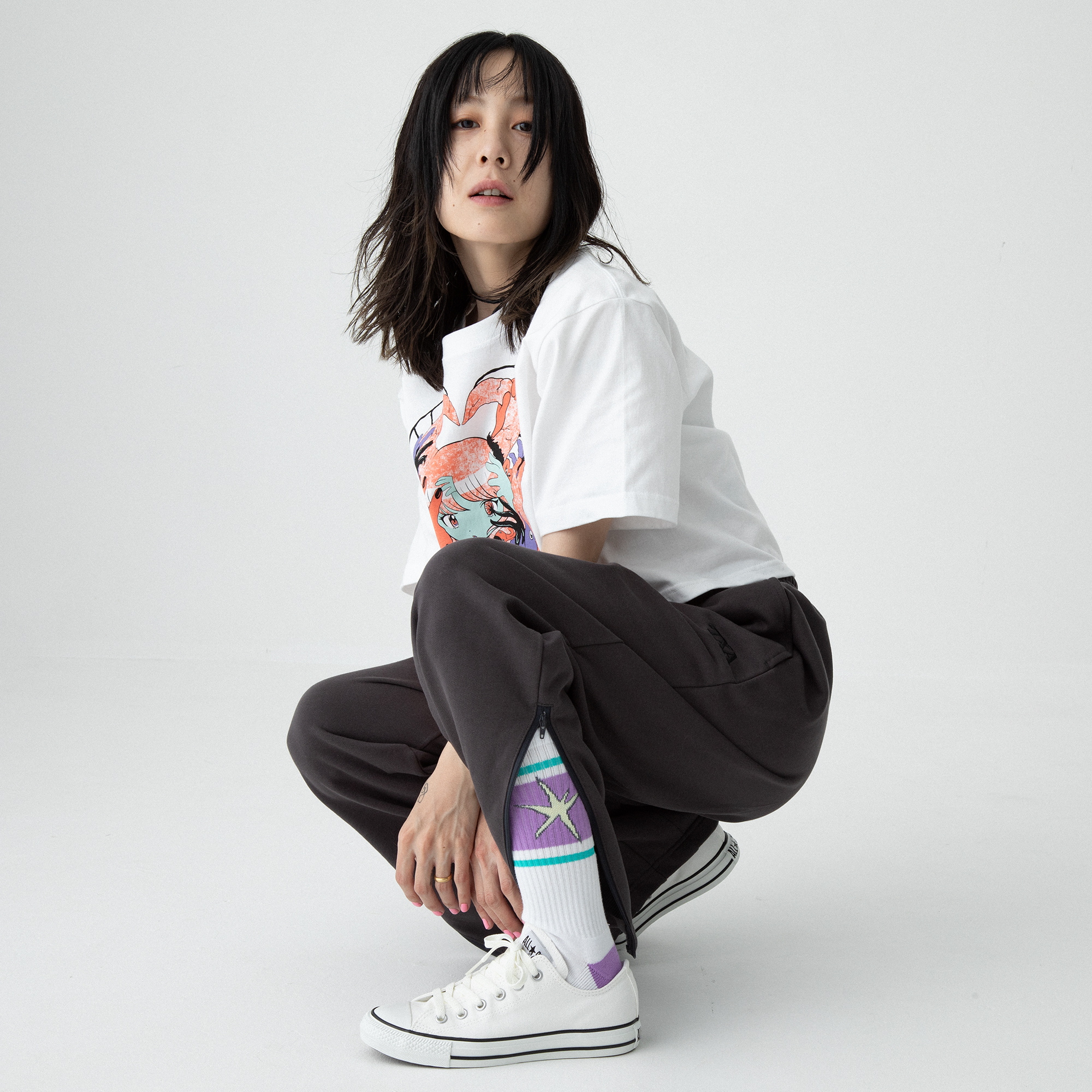 田中かえ Cropped T-shirt White