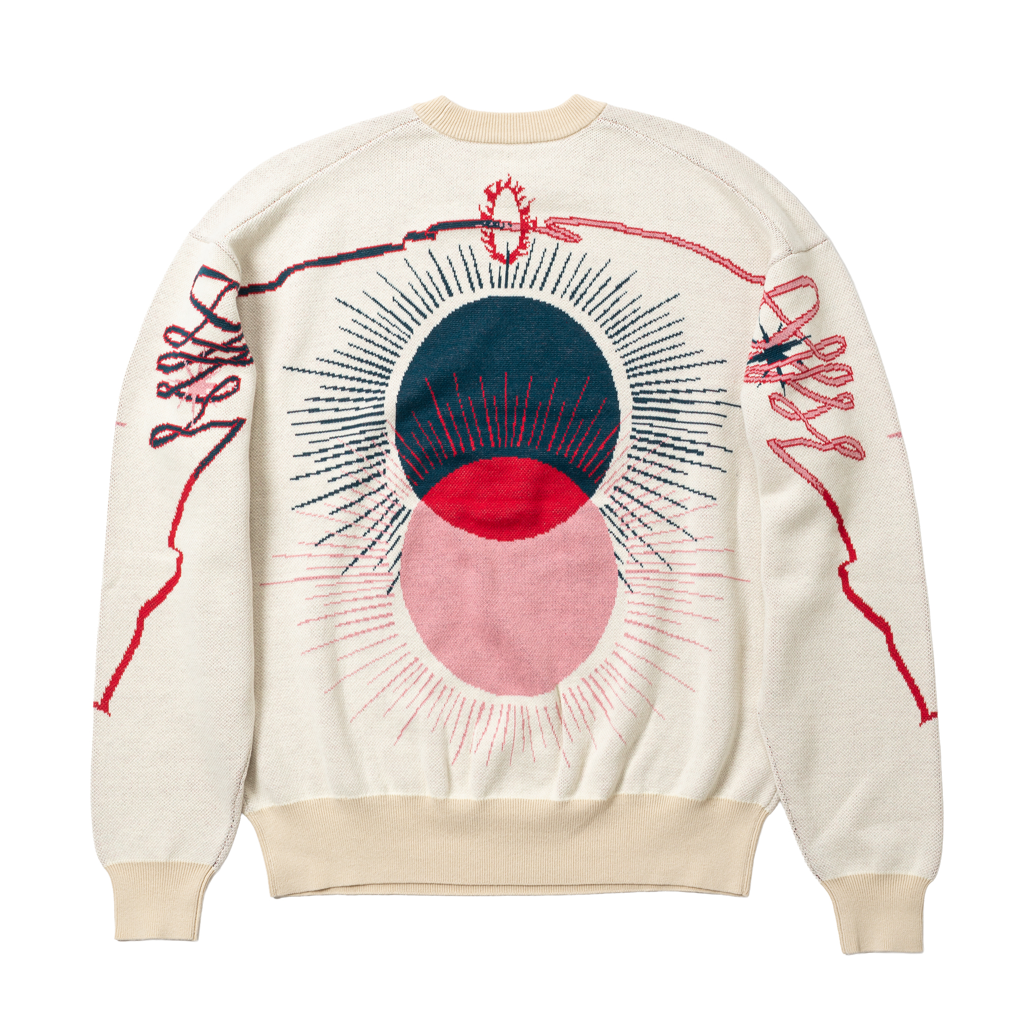 大河紀 Jacquard Sweater Beige/Ebony サイズ: 1, カラー: ベージュ