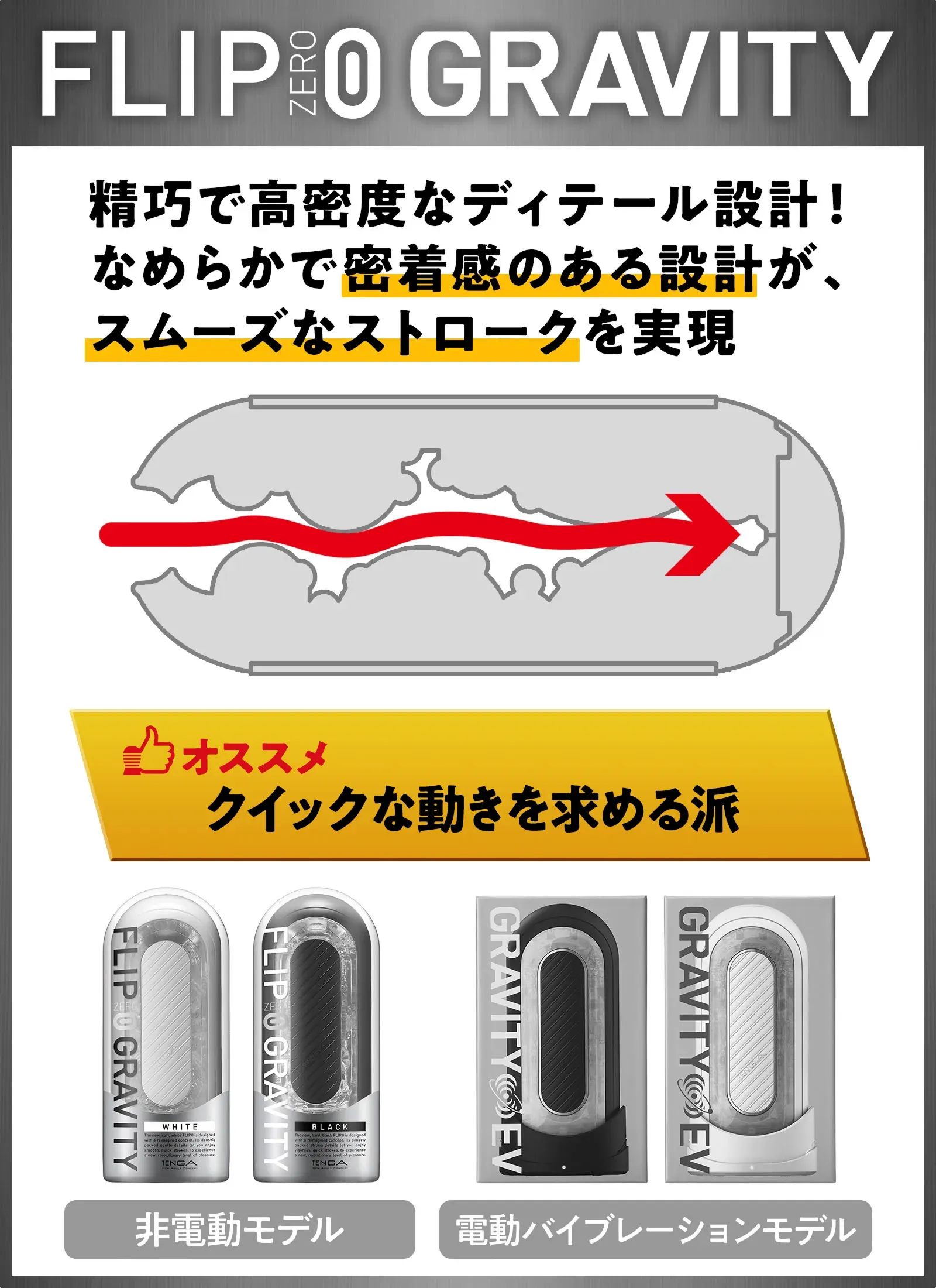 TENGA FLIP 0 GRAVITY WHITE / BLACK