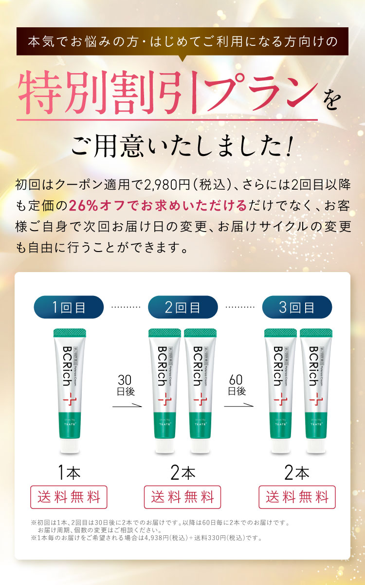 特別割引プランをご用意いたしました！｜ポテンツァクリーム ビシリッチ
