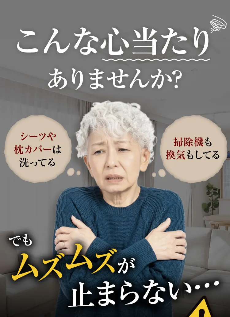 こんな心当たりありませんか シーツや枕カバーは洗ってる 掃除機も換気もしてる でもムズムズが止まらない