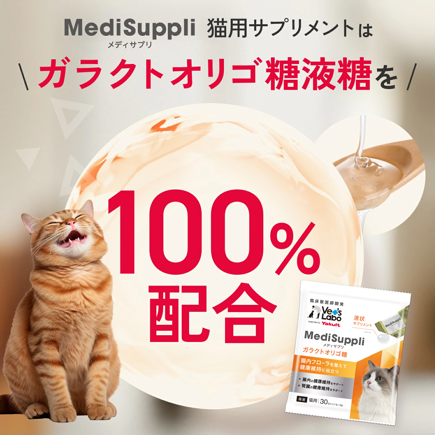 【定期便】 猫用MediSuppli ガラクトオリゴ糖 30包入り