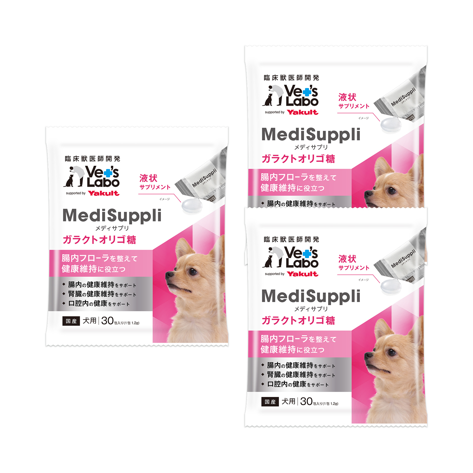 【定期便：3袋】【犬用】MediSuppli ガラクトオリゴ糖 30包入り