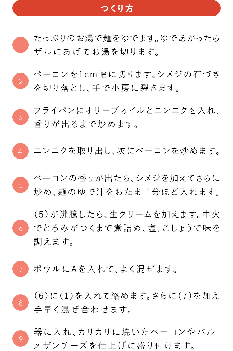 カルボナーラうどんのつくり方