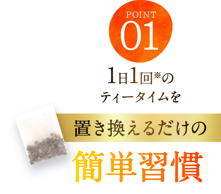 POINT01 1日1回のティータイムを置き換えるだけの簡単習慣