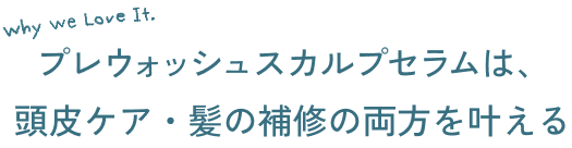 プレウォッシュスカルプセラムは、頭皮ケア・髪の補修の両方を叶える