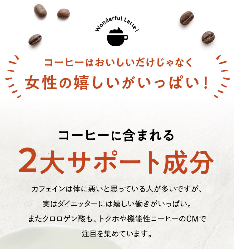 コーヒーはおいしいだけじゃなく女性の嬉しいがいっぱい！