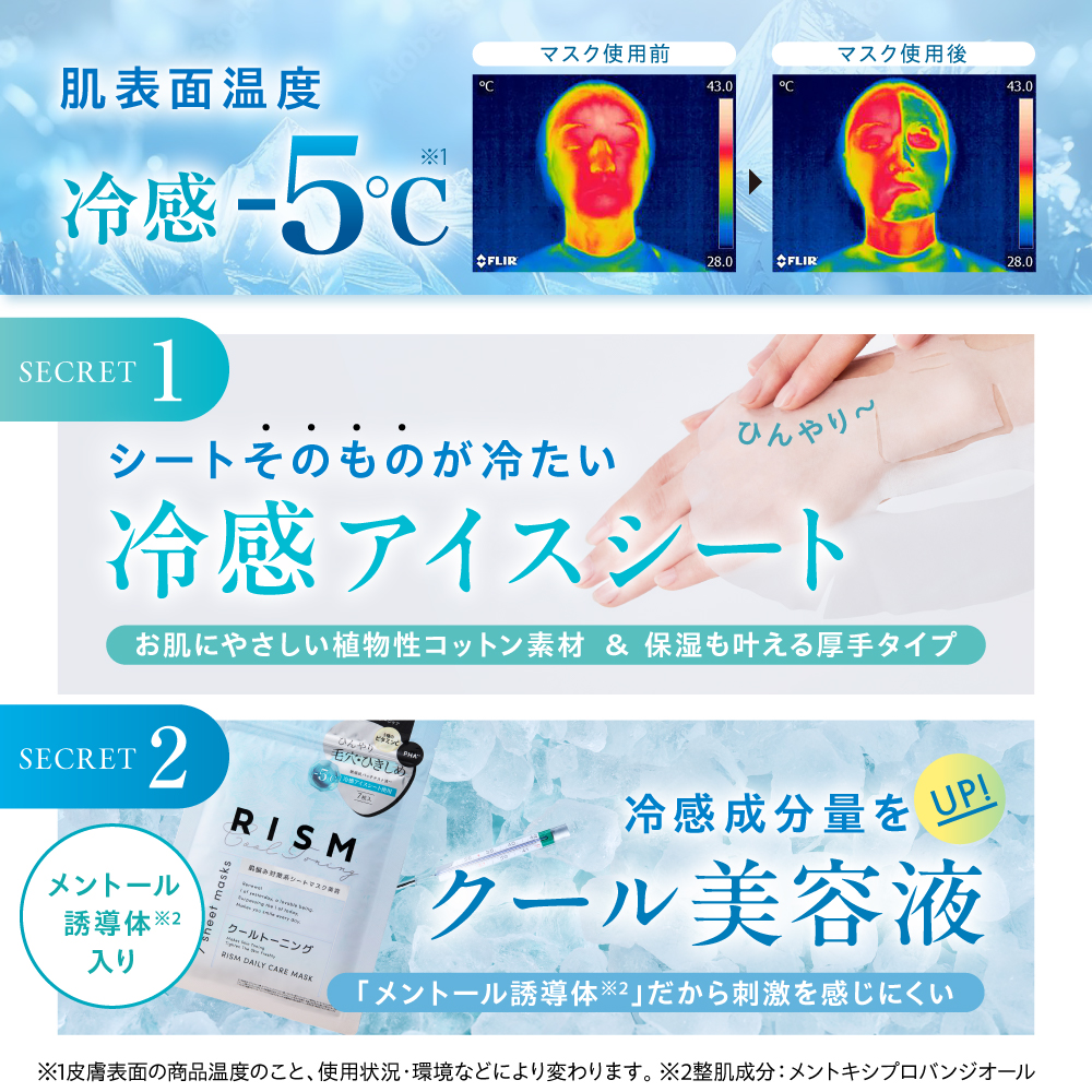 【 リズム / RISM 】デイリーケアマスク クールトーニング 枚数: 単品（7枚入）