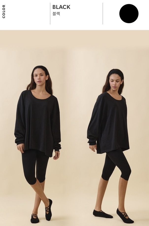TL141 PURE COTTON LONG TEE BLACK サイズ: F