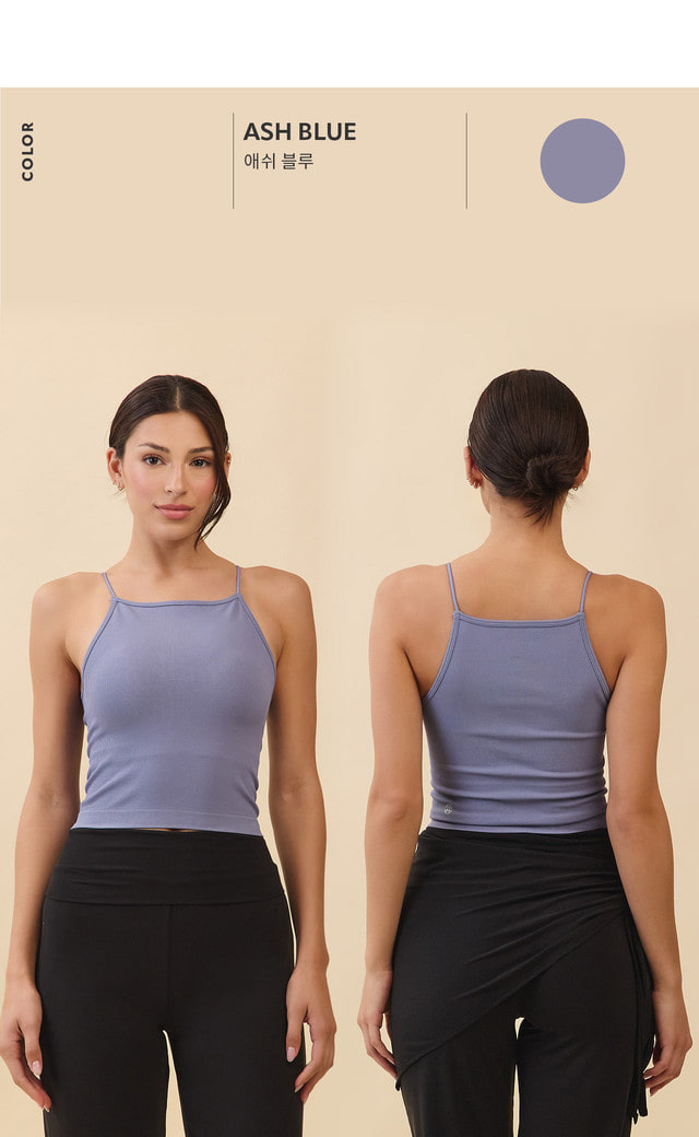 TT026 SPAGHETTI STRAP TANKTOP ASH BLUE SOLID サイズ: S/M