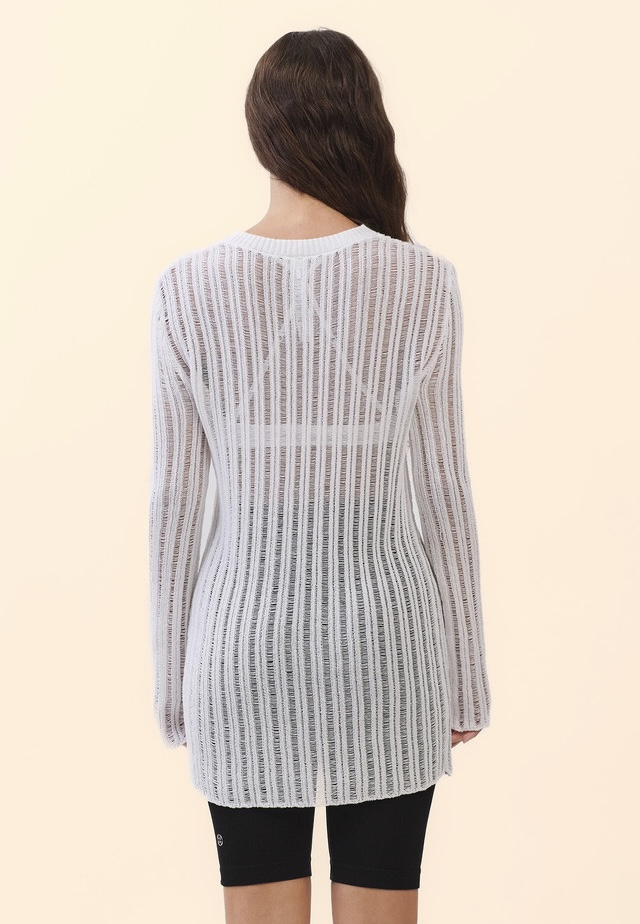 SP205 SHEER COVER-UP KNIT WHITE SOLID サイズ: F