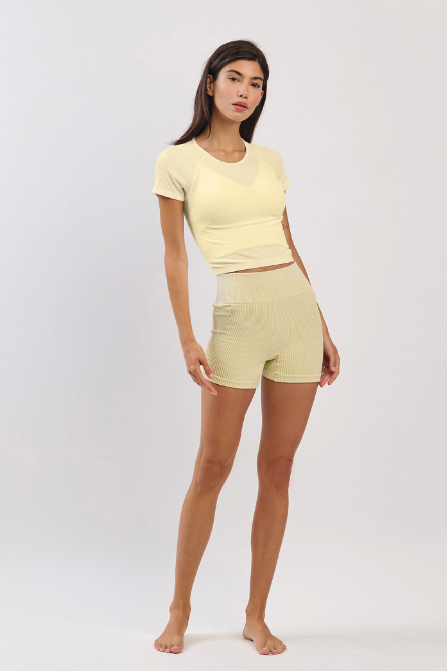 PS021 THERMO SHORTS YELLOW FADE サイズ: S/M