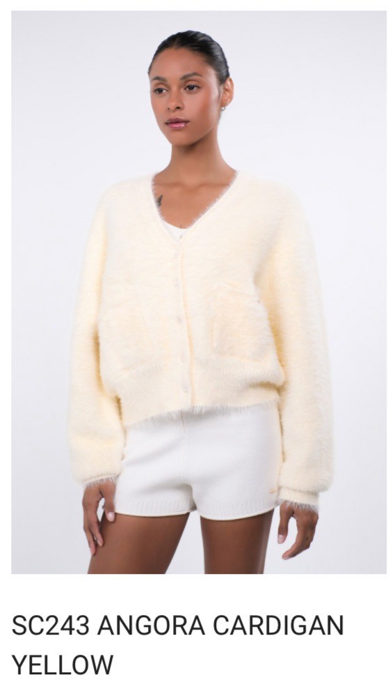 SC243_ANGORA_CARDIGAN_YELLOW サイズ: ONESIZE