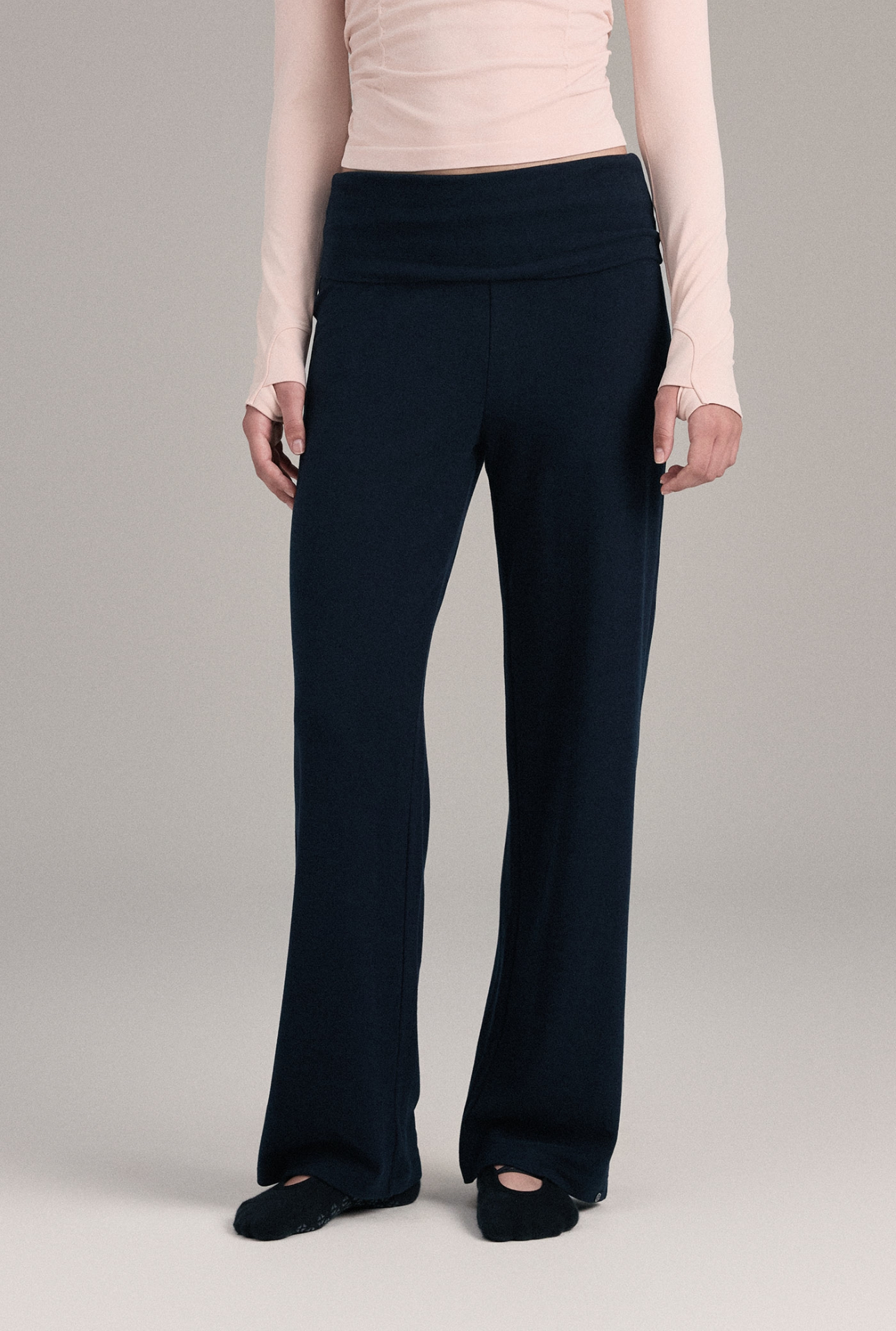 PL454 MICRO STRAIGHT-LEG PANTS NAVY SOLID