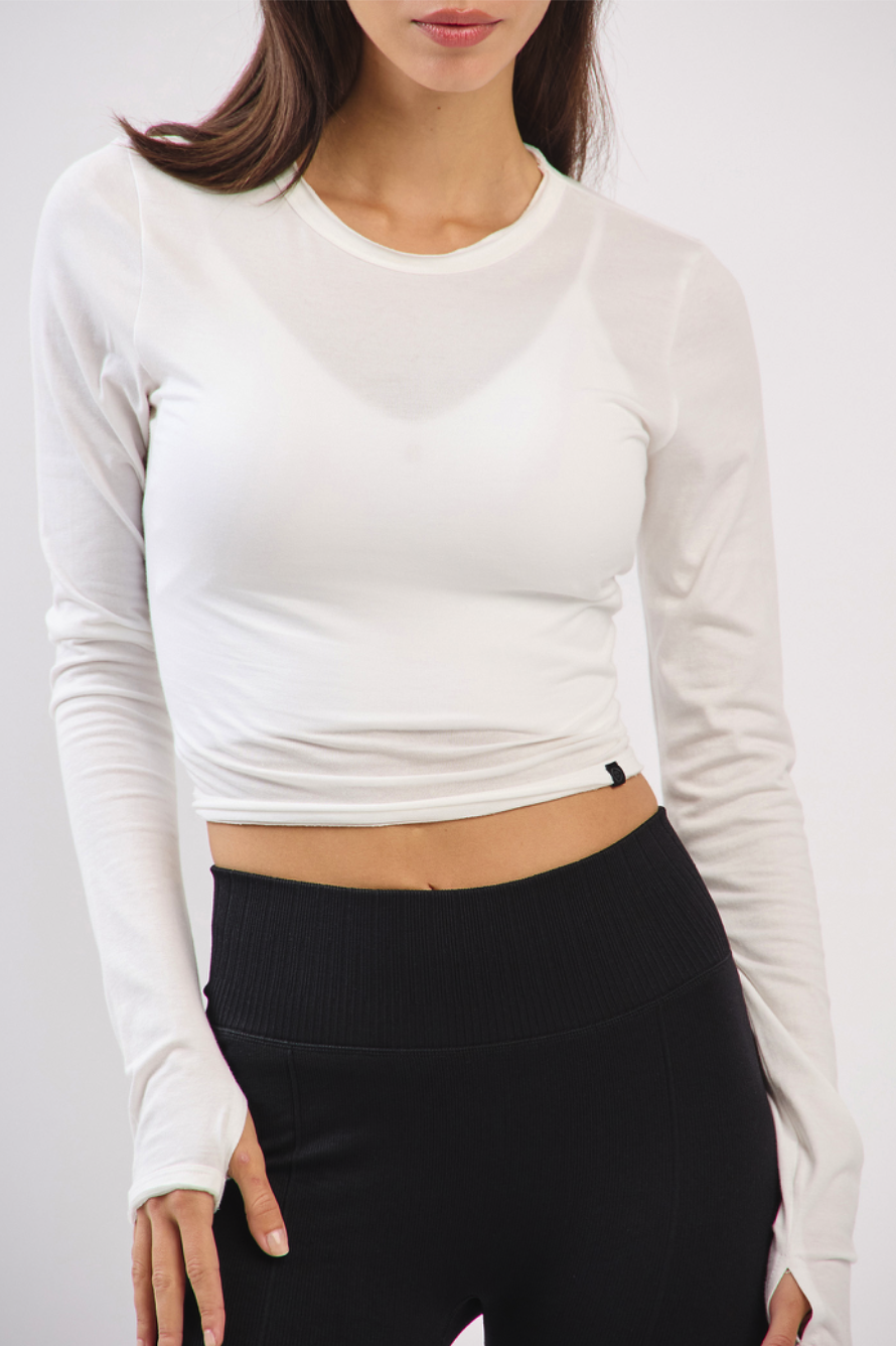 TL125 BACK OPEN L/S TOP IVORY サイズ: S/M