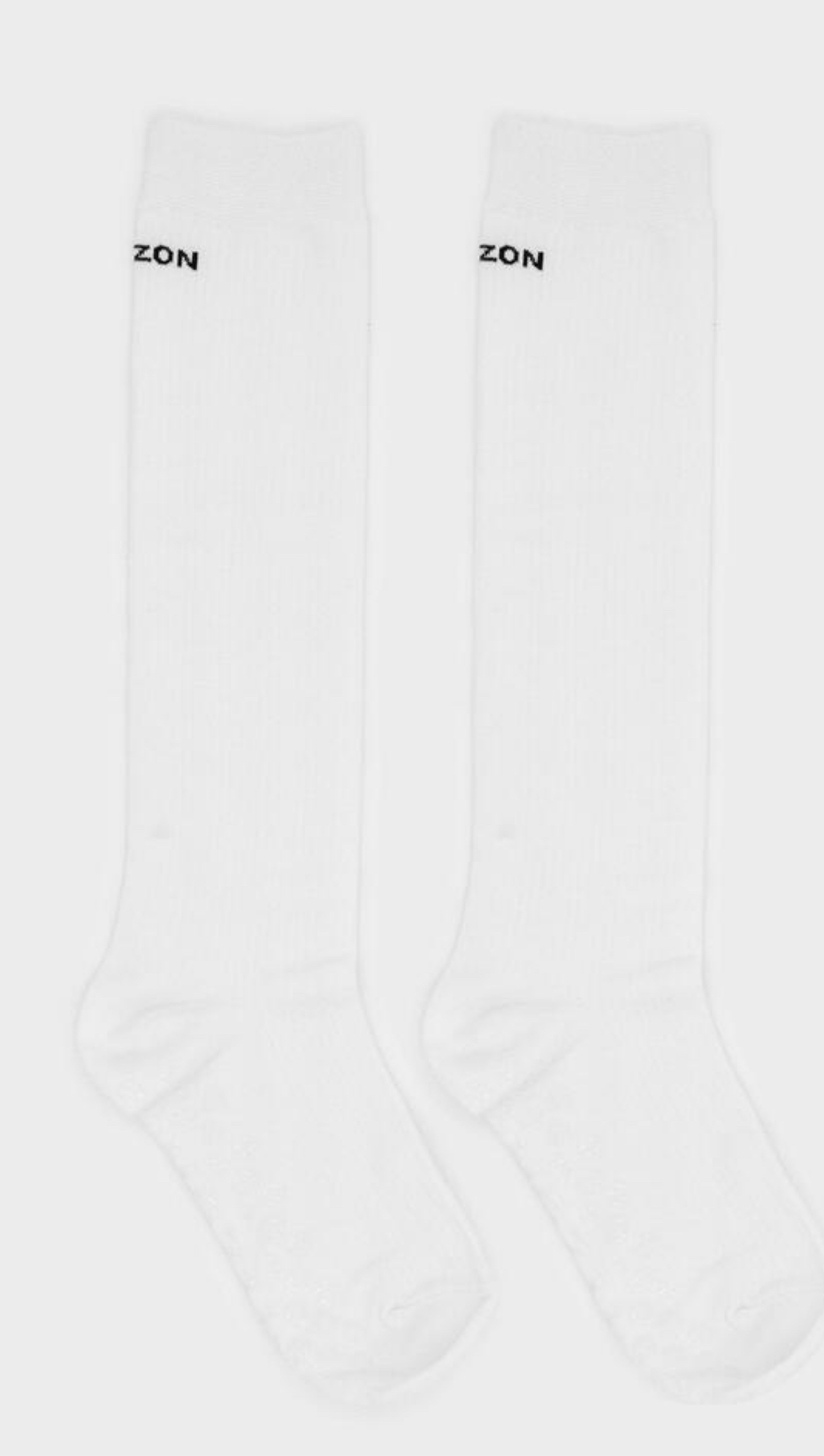 AS552 2-TONE RIBBED KNEE SOCKS WHITE