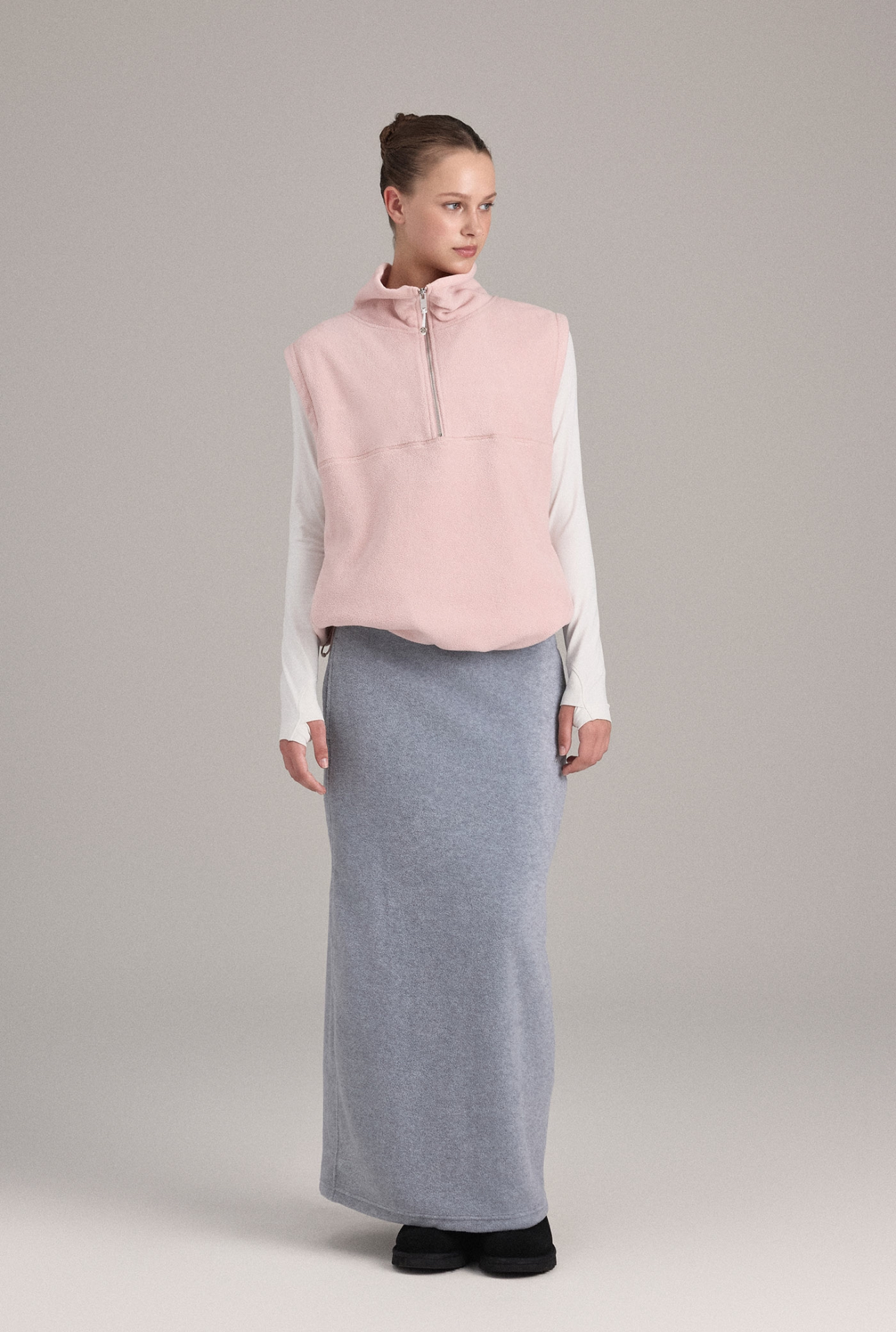 OV354 FLEECE VEST LAVENDER PINK SOLID サイズ: F