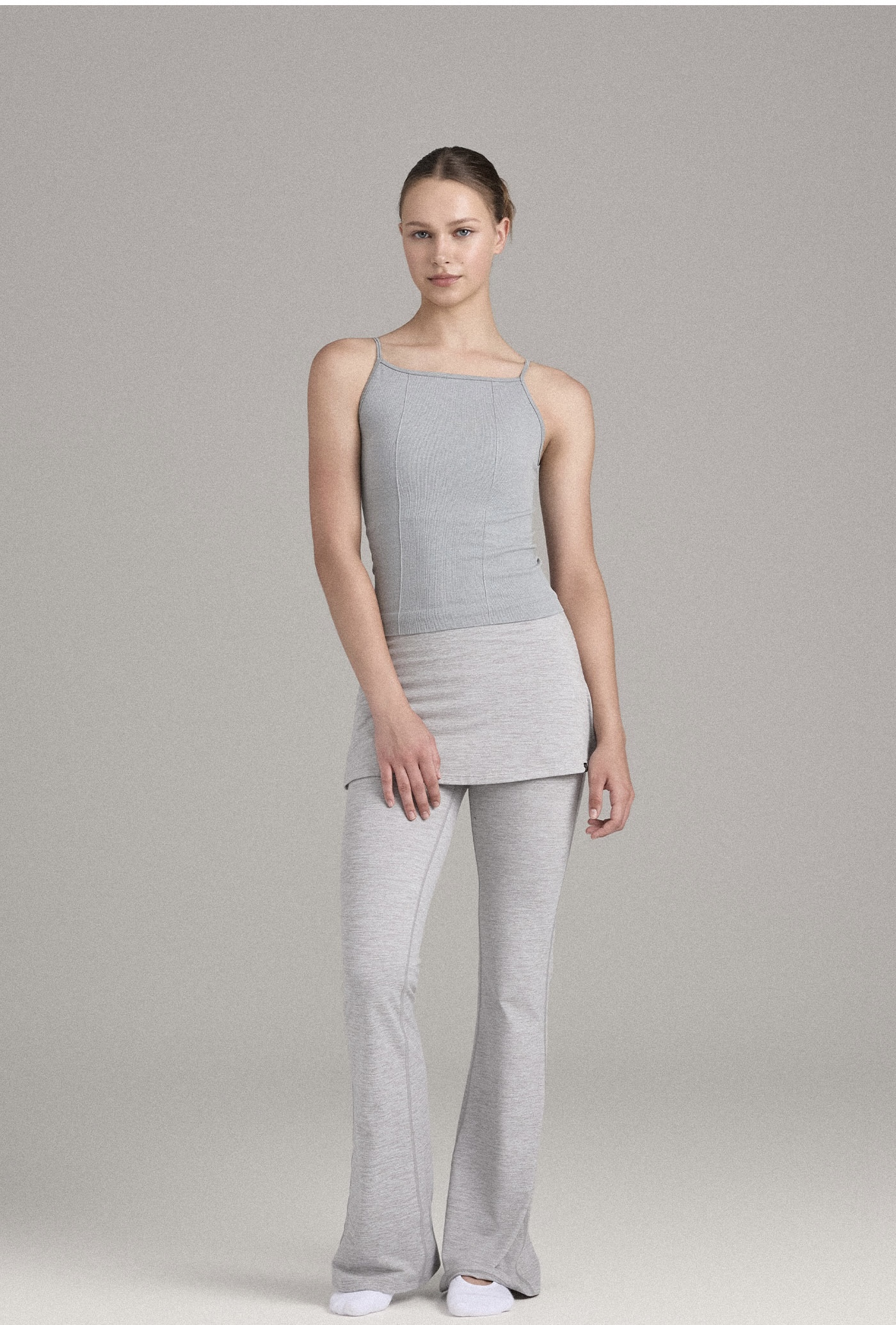 PL452 MOTION WRAP 9 LEGGINGS M.GRAY SOLID サイズ: SS