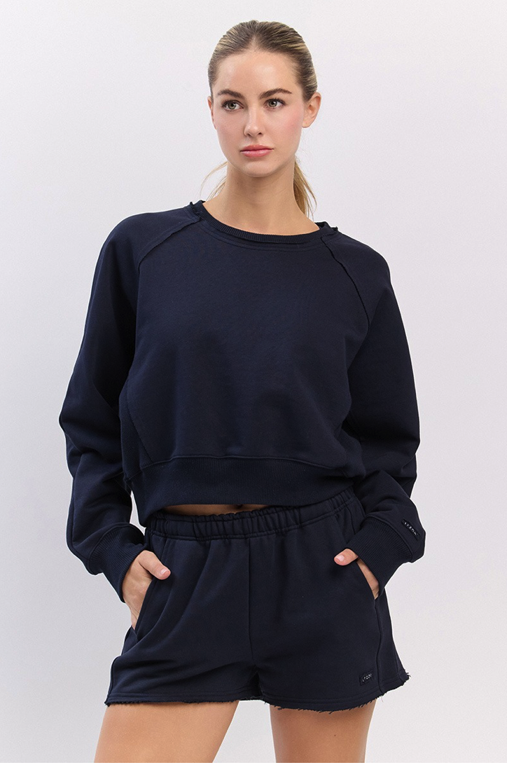 TP131 RIBBED BLOCK PULLOVER NAVY
