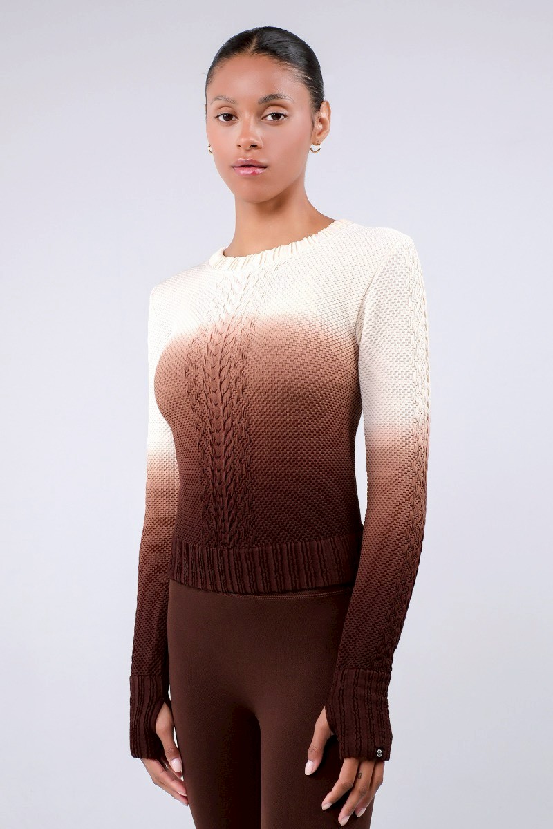 TP141 SPONGE PULLOVER BROWN GRADATION