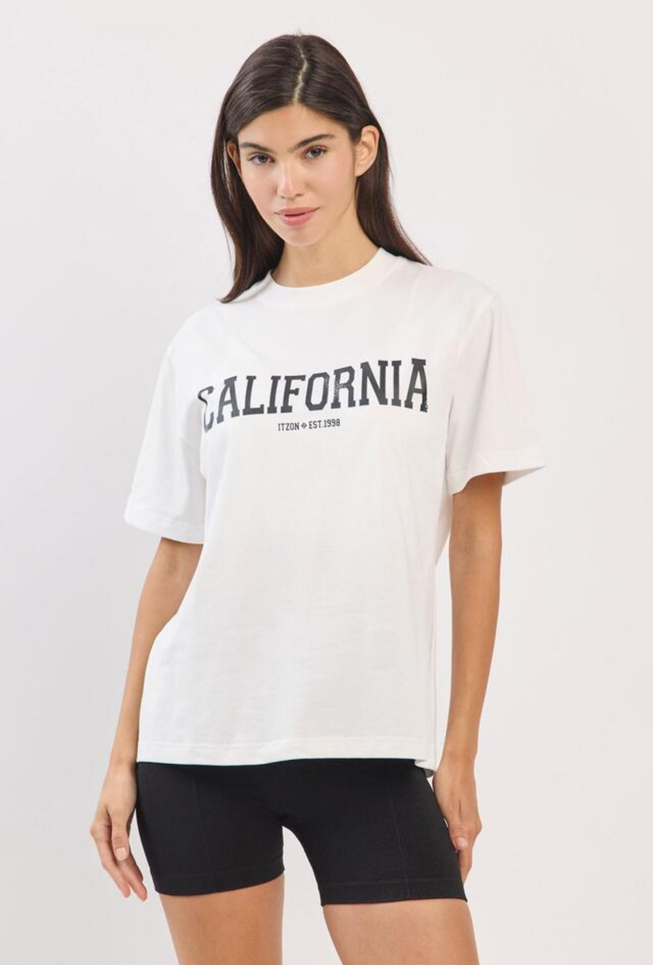 TS108 WASHED LOGO T-SHIRTS WHITE