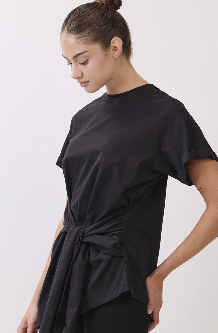 TS115 BELTED T-SHIRT BLACK サイズ: S/M