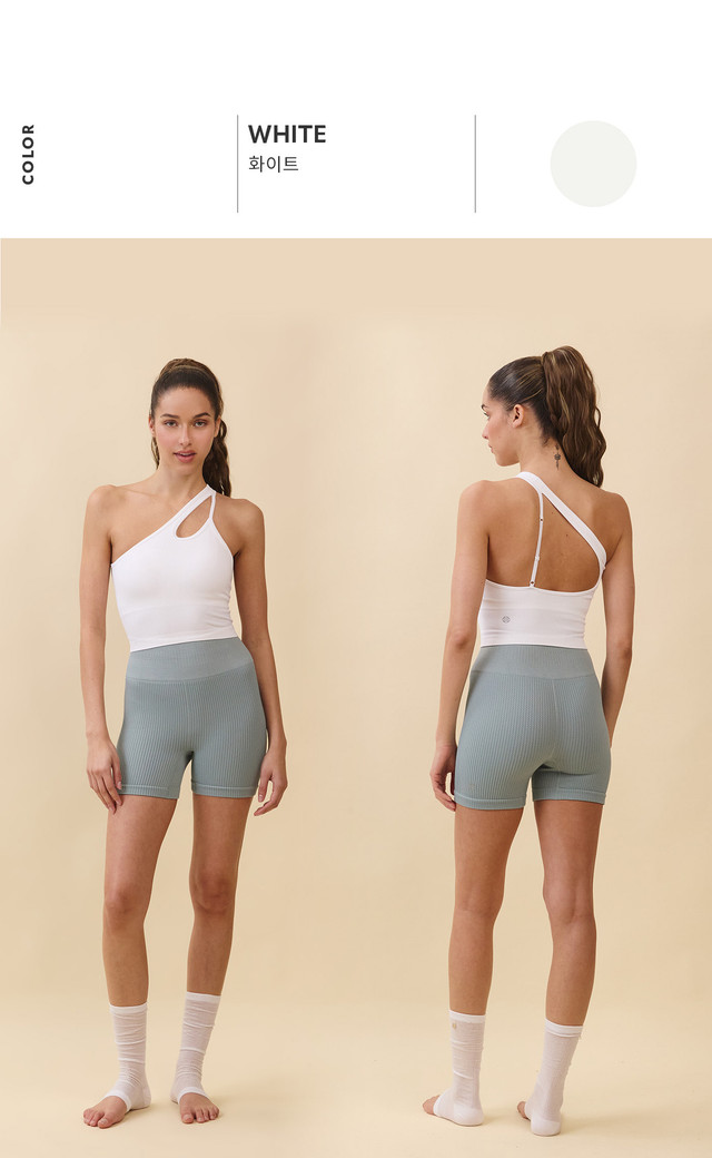 TT044 CONTOUR ONE-SHOULDER TANKTOP WHITE SOLID サイズ: S/M