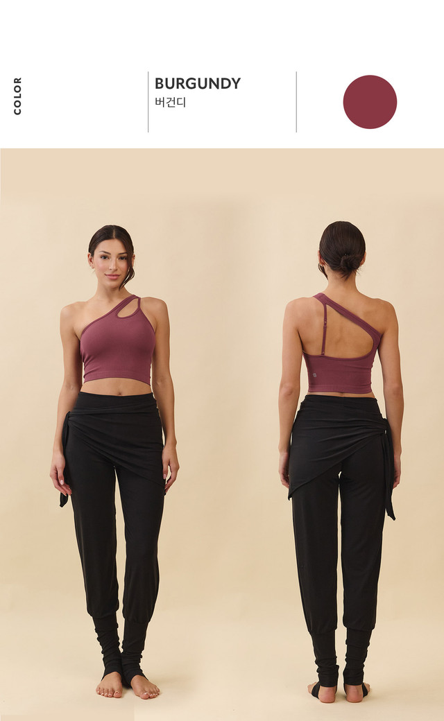 TT044 CONTOUR ONE-SHOULDER TANKTOP BURGUNDY SOLID サイズ: S/M