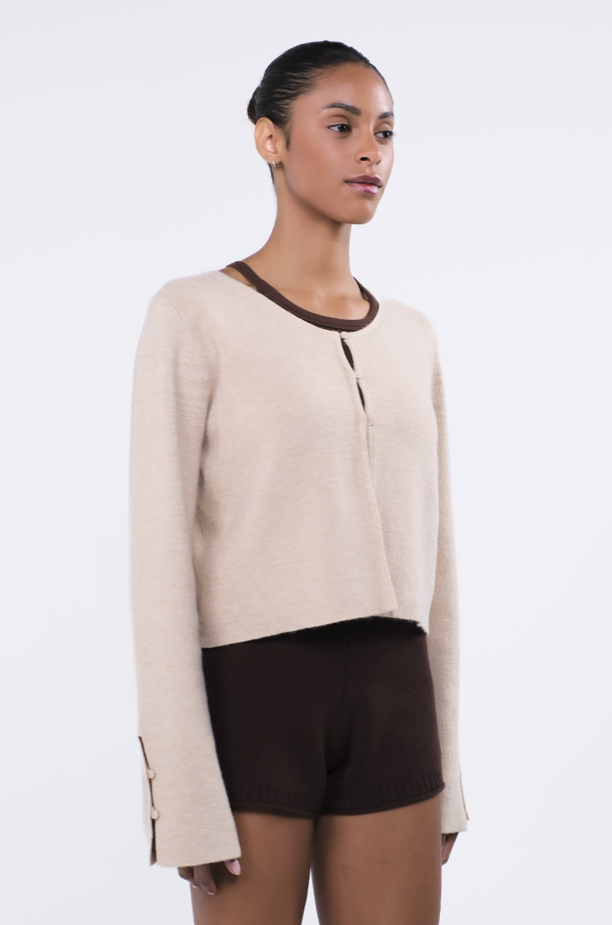 SC244 STRAP CARDIGAN BEIGE サイズ: F