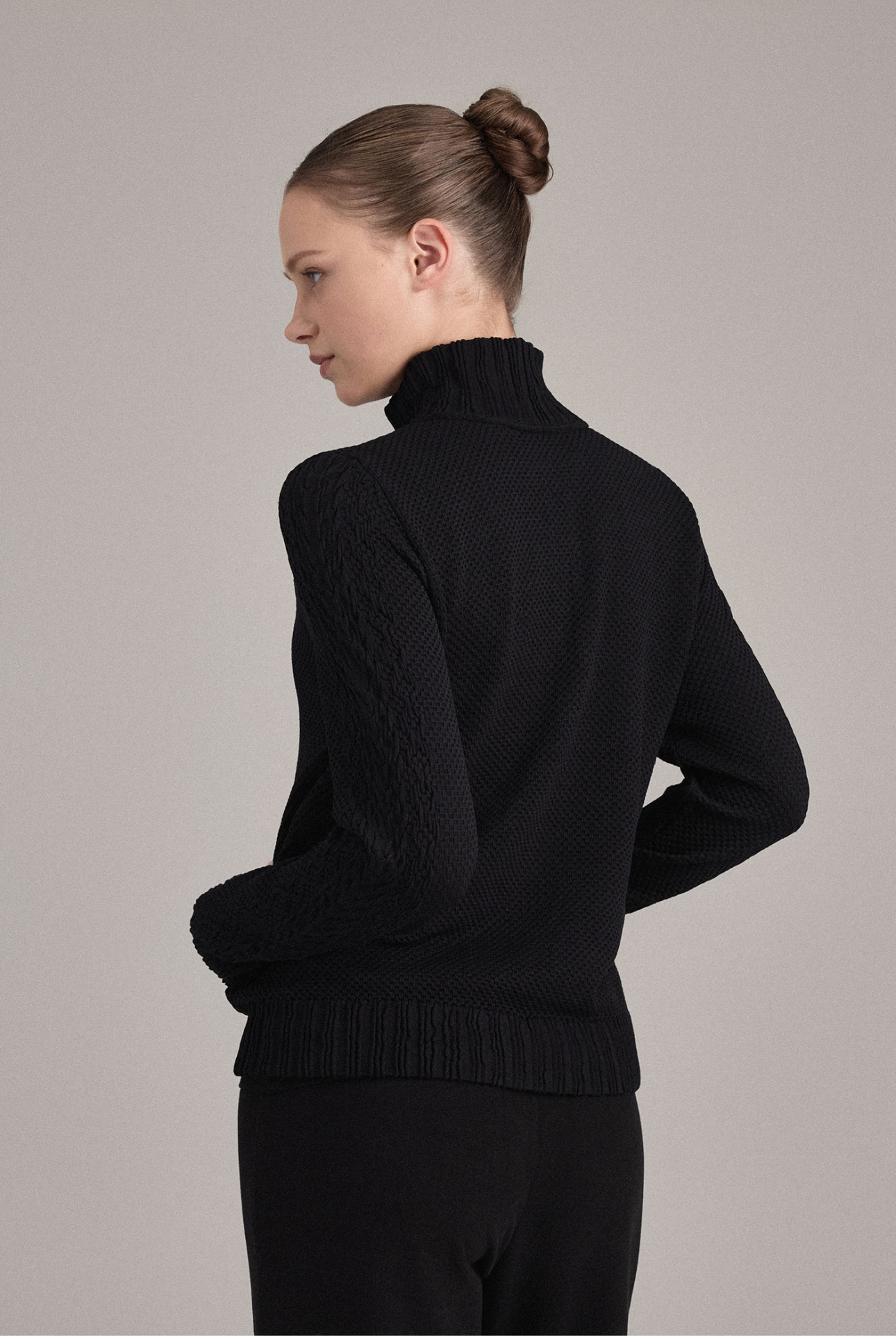TZ151 SPONGE ZIP-UP BLACK SOLID