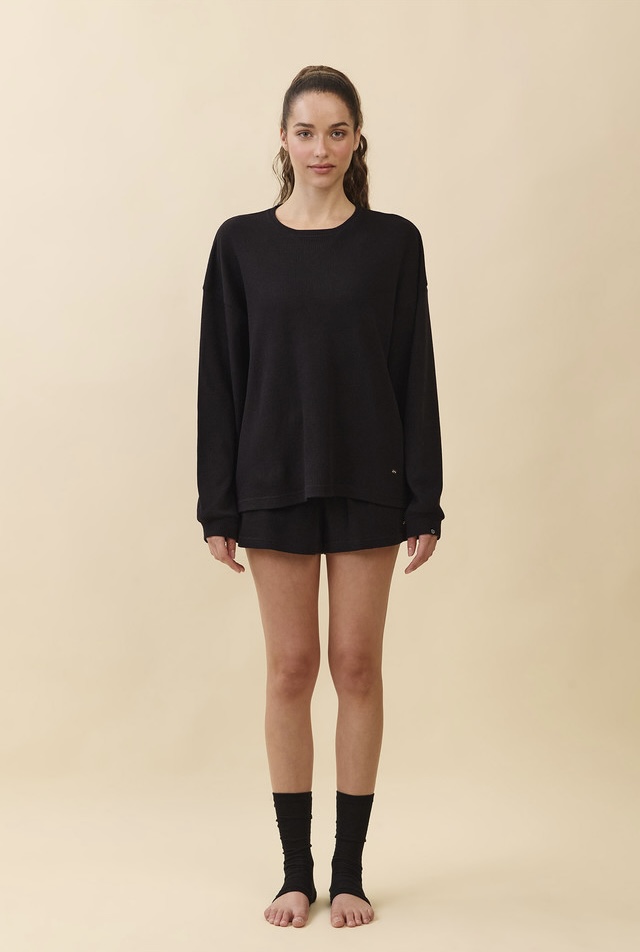 TL138 SOFT WAFFLE LONG TEE BLACK SOLID サイズ: ONESIZE