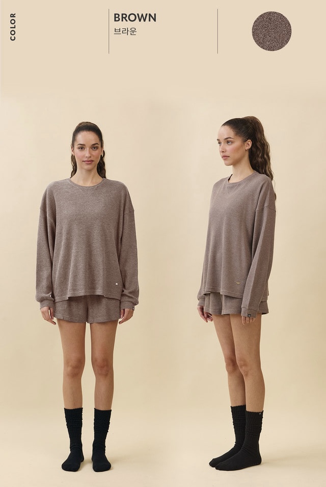 PH467 WAFFLE LOUNGE SHORT PANTS BROWN SOLID サイズ: S