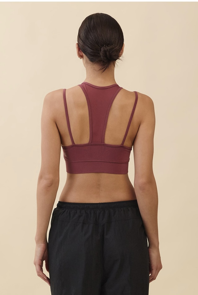 TB043 STIRA HIGH-TENSION BRATOP BURGUNDY SOLID サイズ: S/M