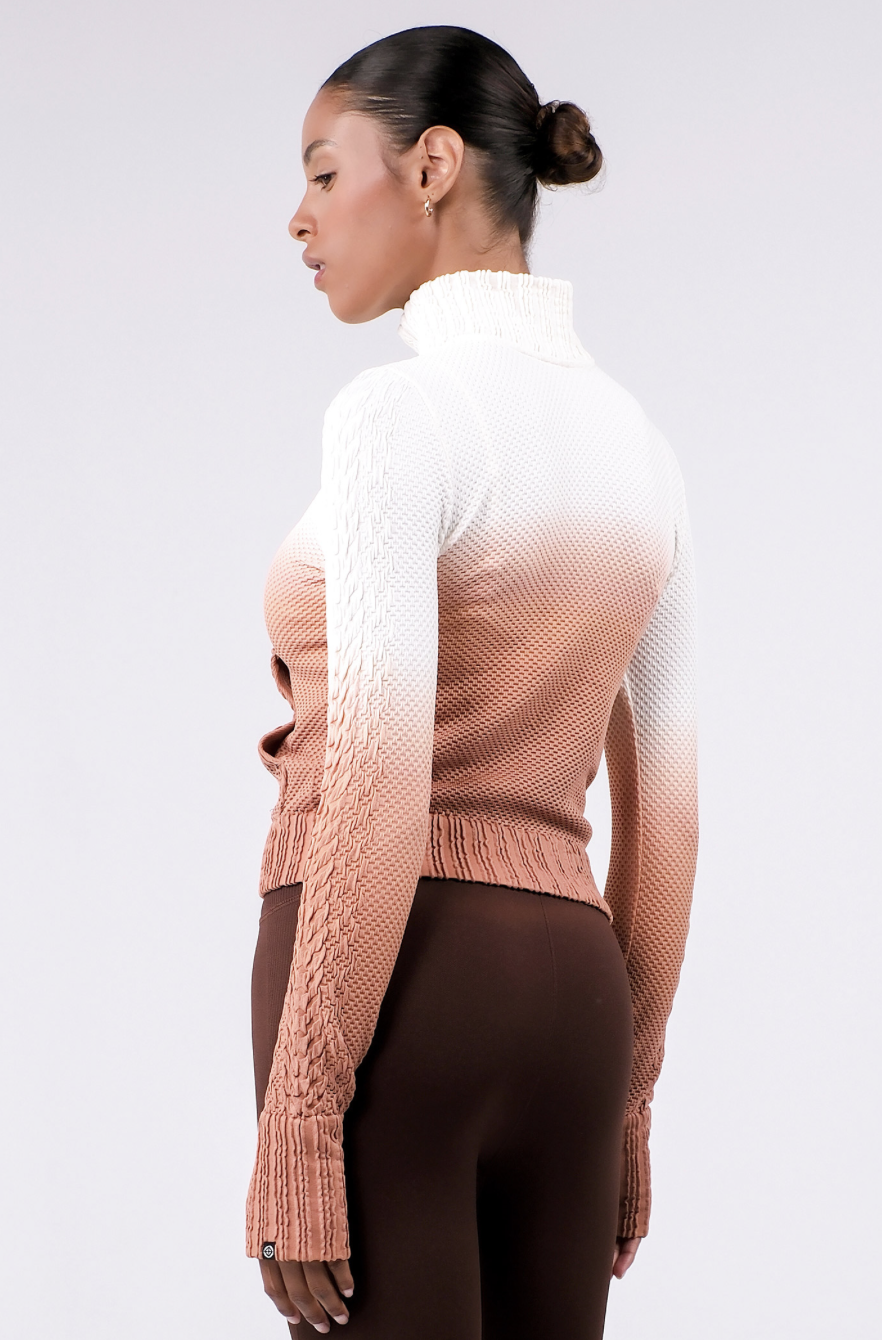 TZ151 SPONGE ZIP-UP MOCCHA MOUSSE GRADATION サイズ: S/M