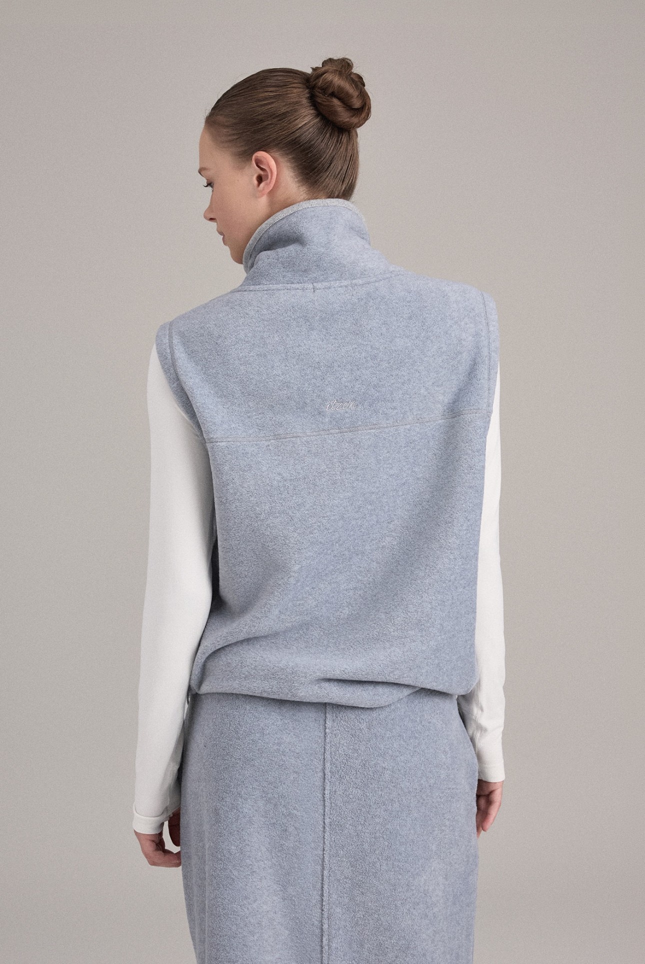 OV354 FLEECE VEST L.MELANGE GRAY SOLID サイズ: F