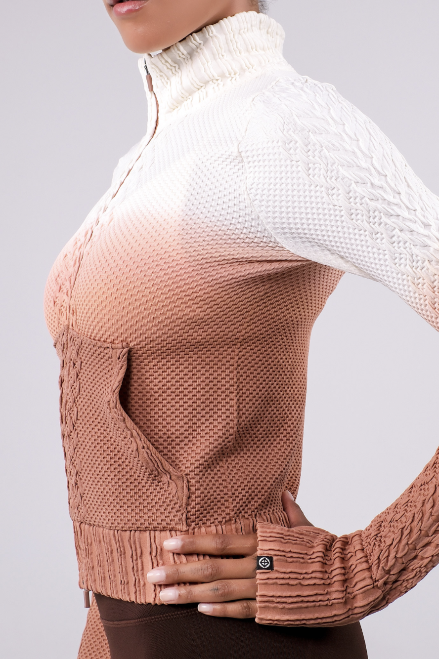 TZ151 SPONGE ZIP-UP MOCCHA MOUSSE GRADATION サイズ: S/M