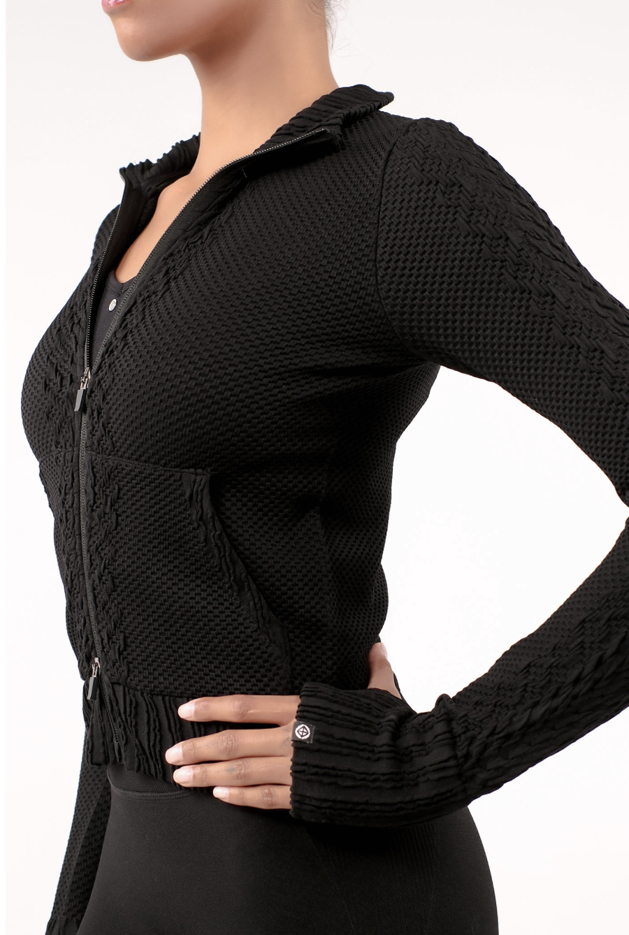 TZ151 SPONGE ZIP-UP BLACK サイズ: S/M