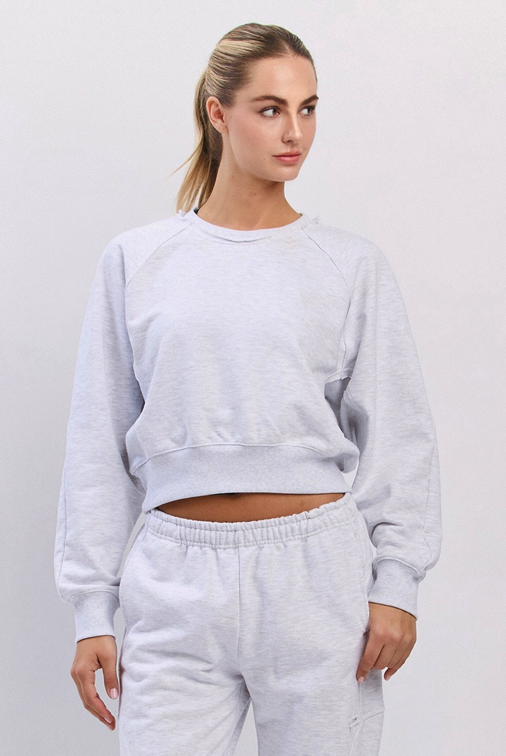 TP131 RIBBED BLOCK PULLOVER L.GRAY