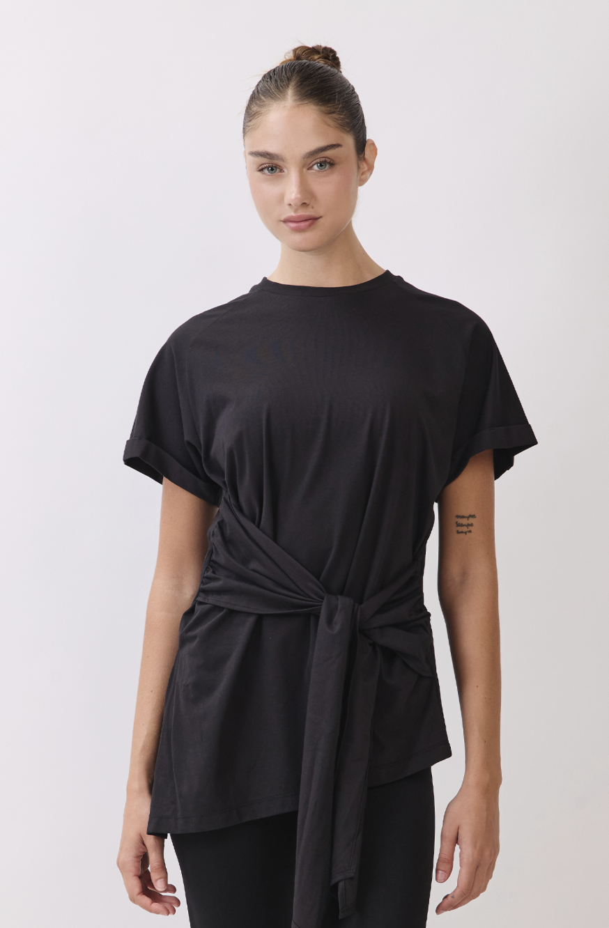 TS115 BELTED T-SHIRT BLACK サイズ: S/M