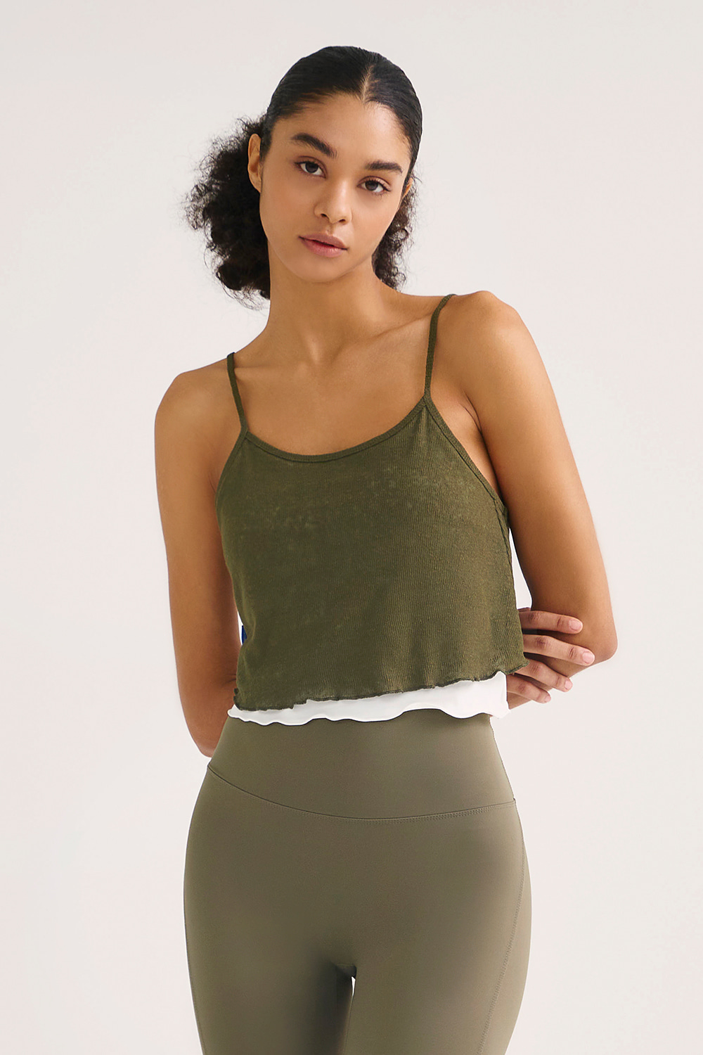 【60%OFF】 Plain sleeveless_Khaki 