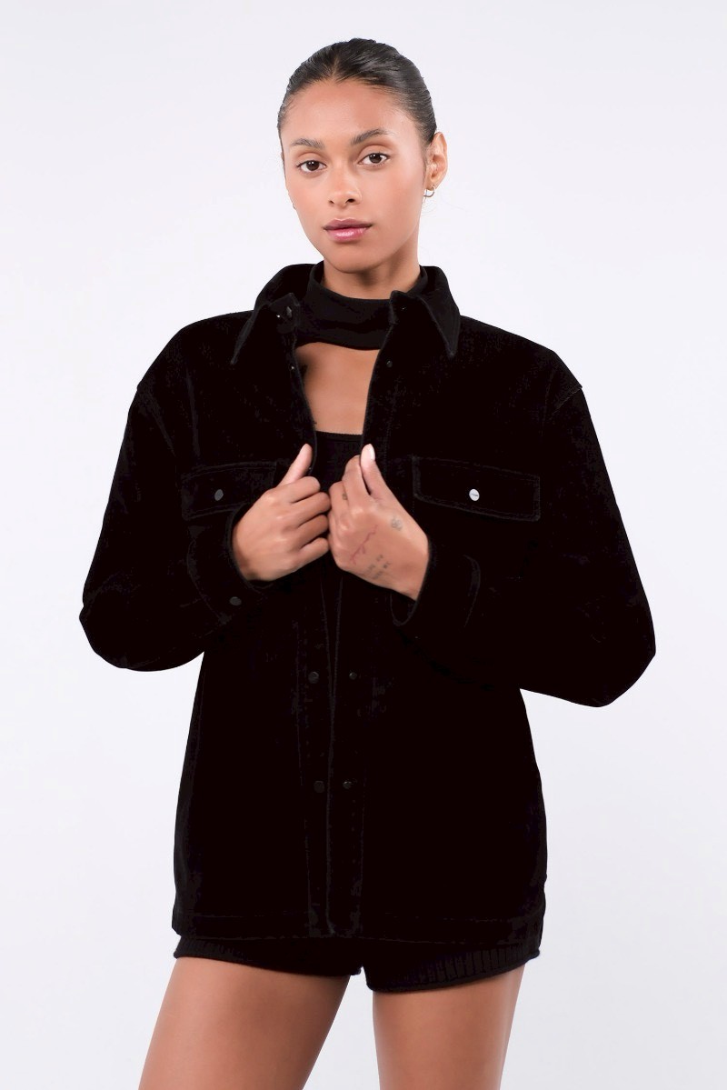 JP312 WASHED JACKET BLACK BELVET