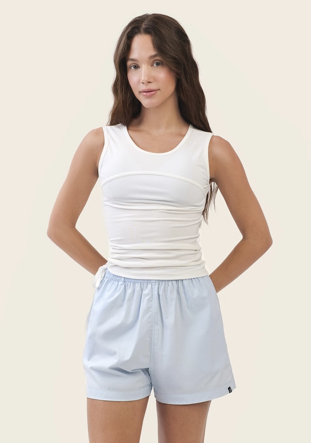 TS135 CONTOUR STRING SLEEVELESS WHITE SOLID サイズ: S