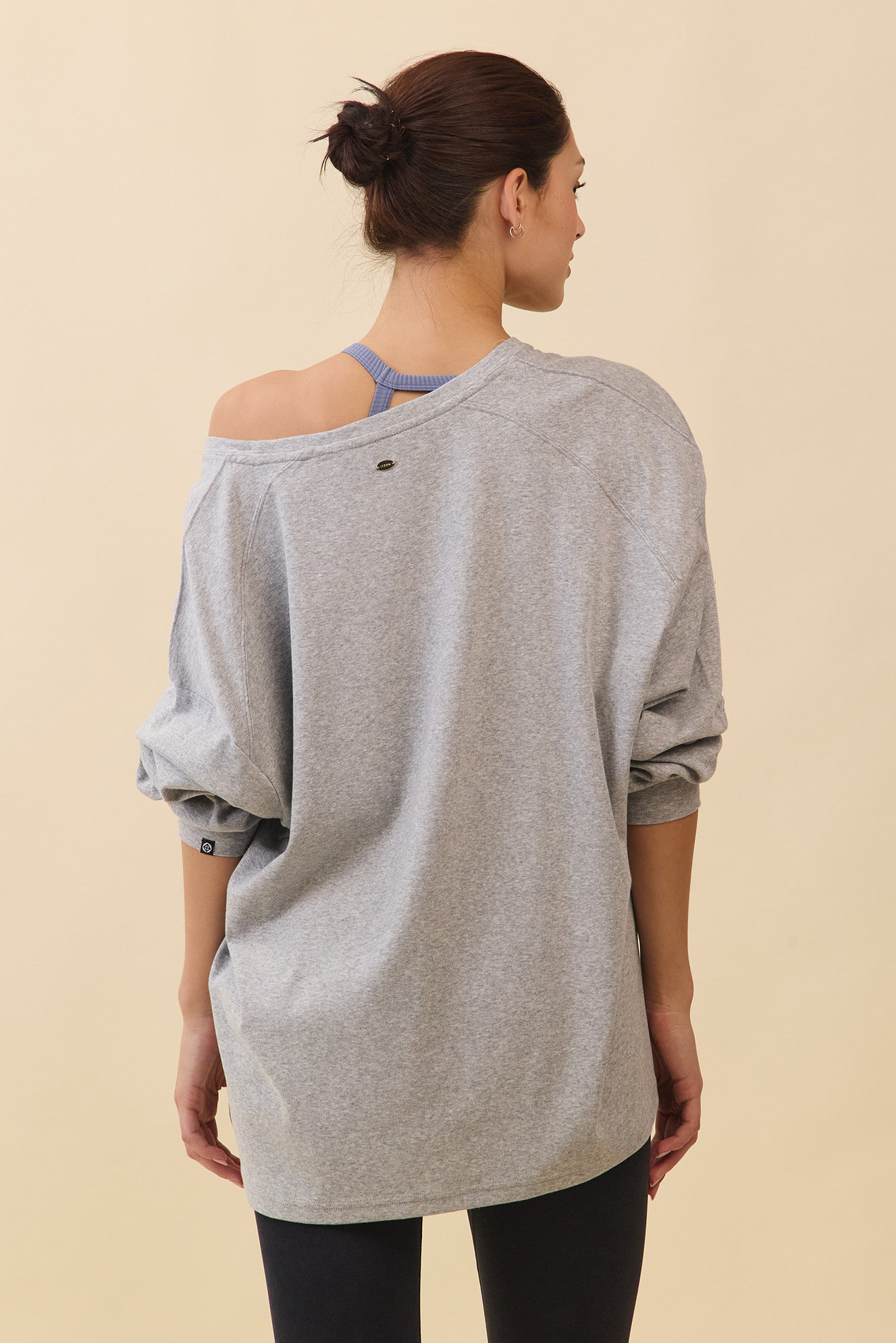 TL141 PURE COTTON LONG TEE M.GRAY