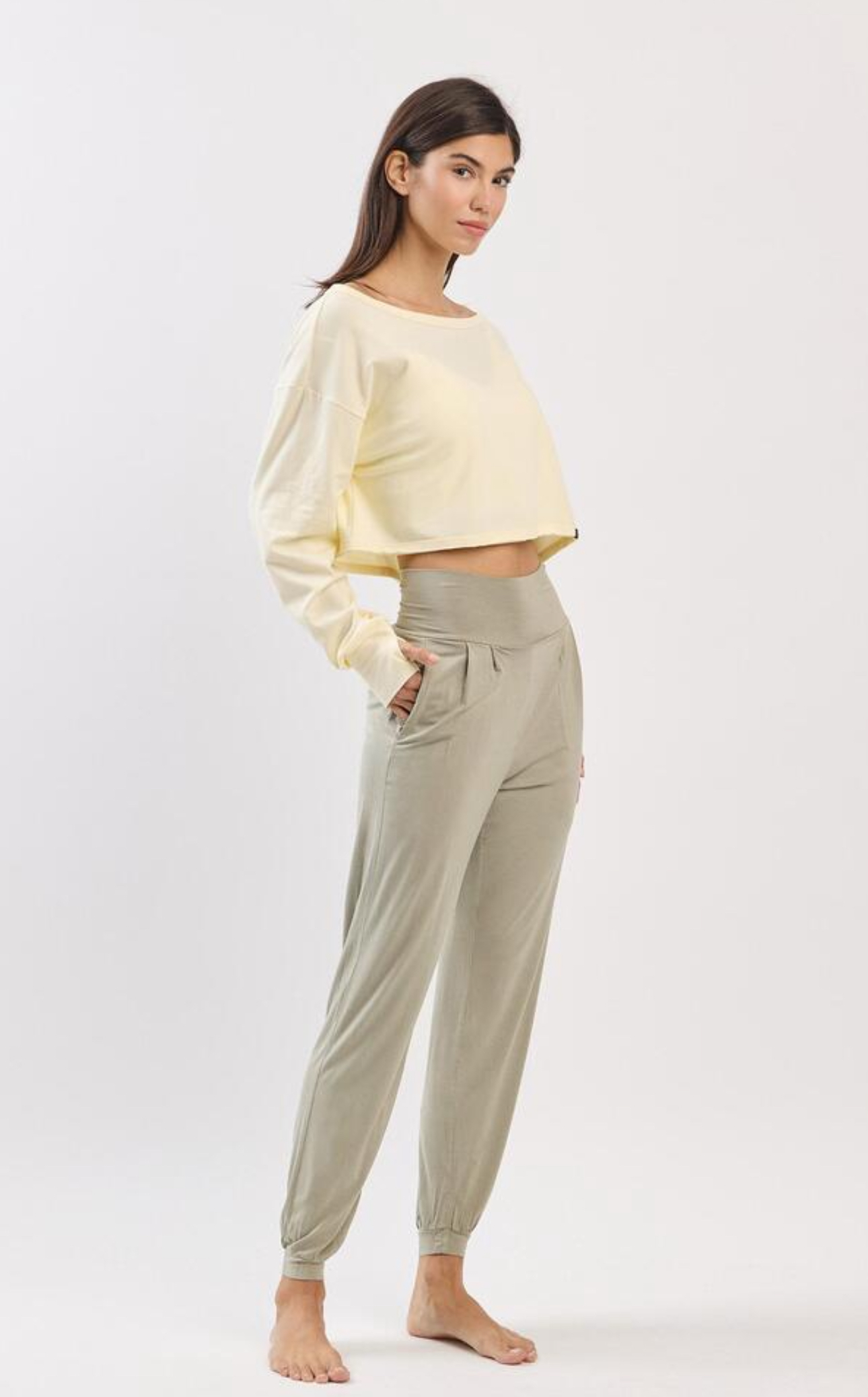 TL128 CROP MESH L/S TOP YELLOW サイズ: ONESIZE