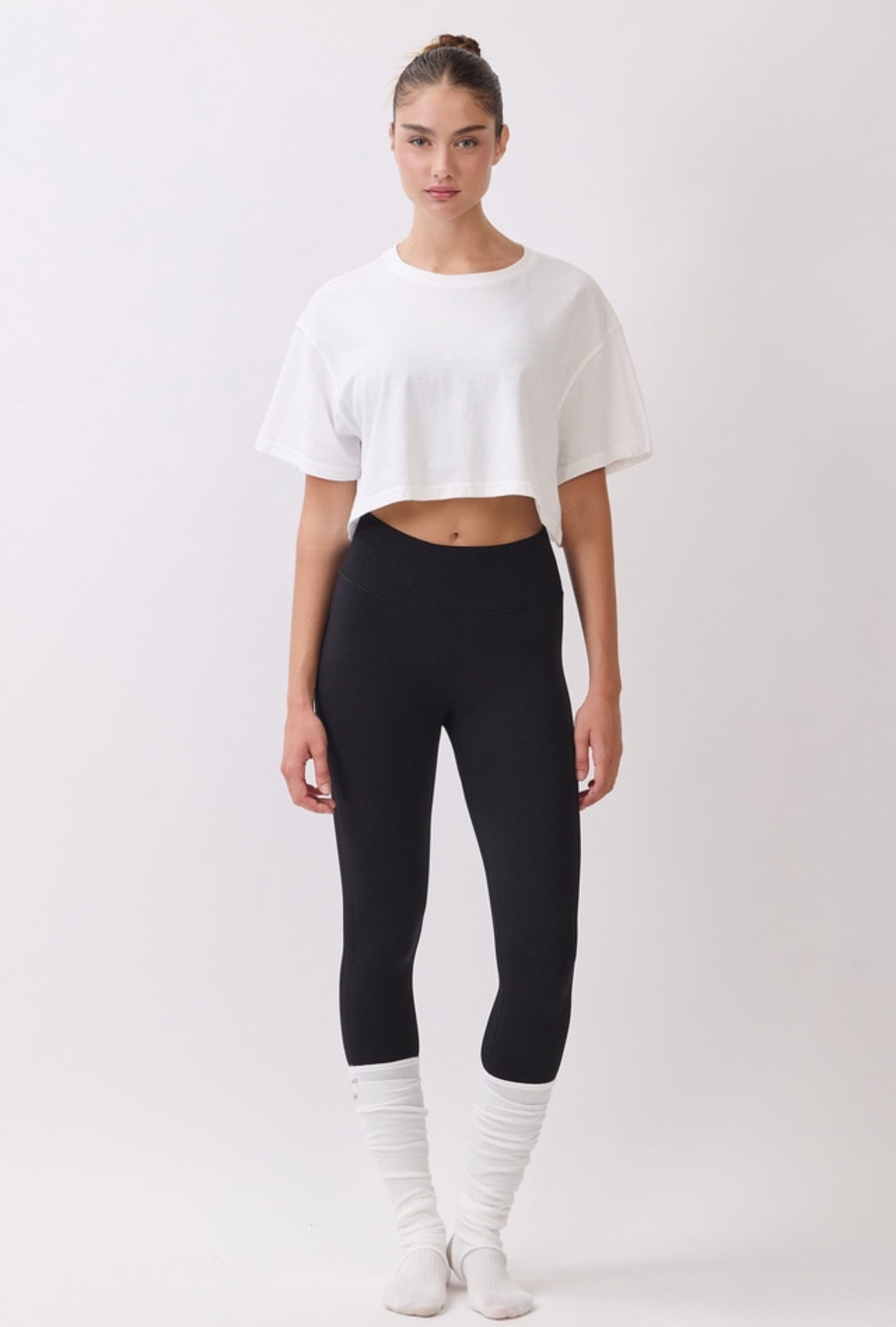 TS113 BRUSHED CROP T-SHIRT IVORY サイズ: F