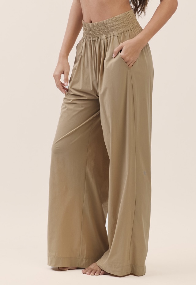PT434 WOVEN WIDE PANTS D.BEIGE SOLID サイズ: SS
