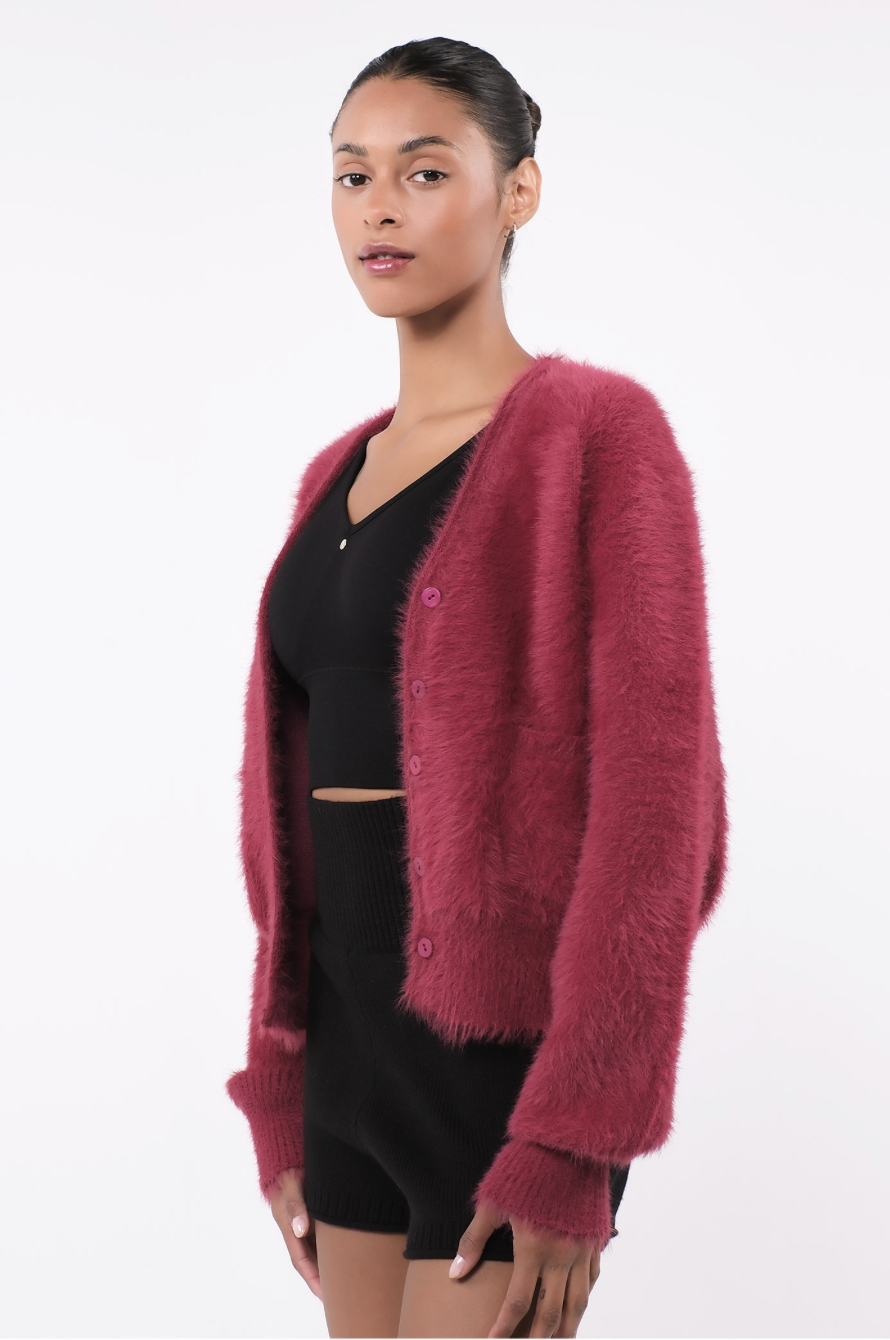 SC243 ANGORA CARDIGAN BURGANDY サイズ: ONESIZE