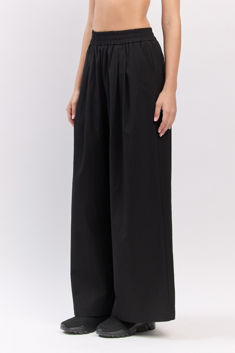 PL482 PLEATED WIDE PANT BLACK