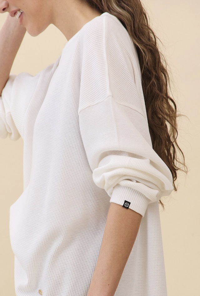 TL138 SOFT WAFFLE LONG TEE WHITE SOLID サイズ: ONESIZE