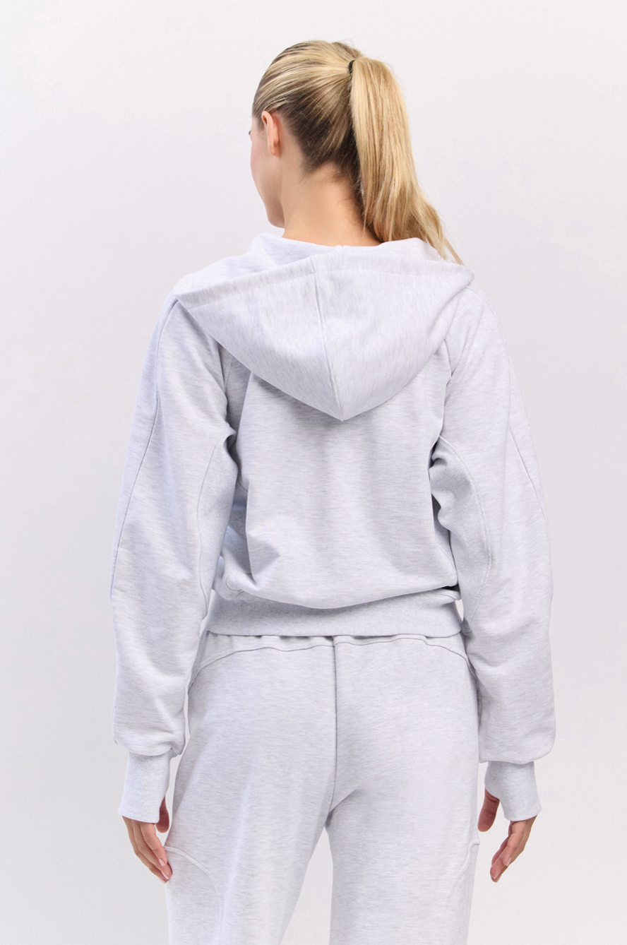 TZ141 RIBBED BLOCK ZIP-UP L.GRAY サイズ: ONESIZE